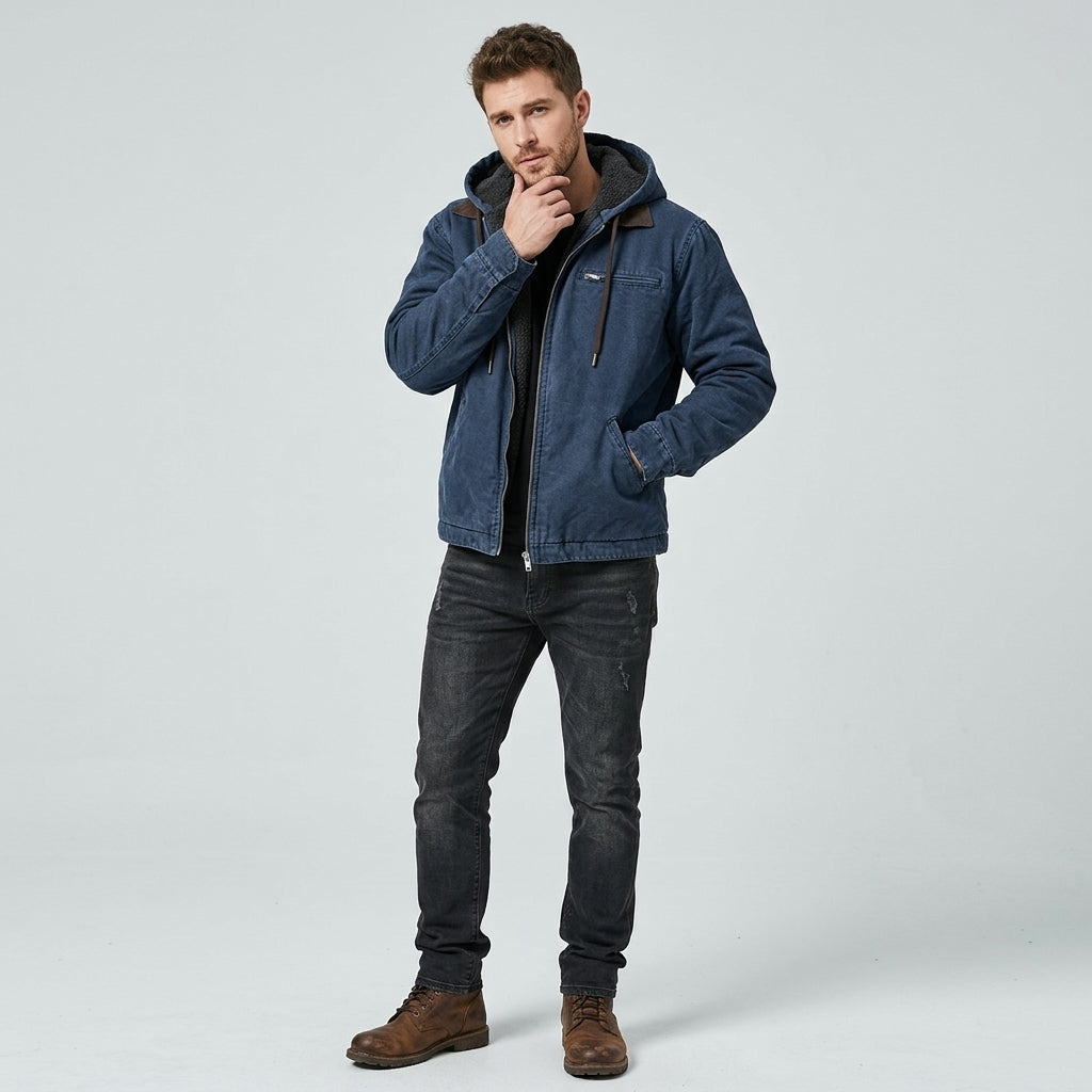 Aleron | Men’s Winter Jacket with Fleece Lining and Hood