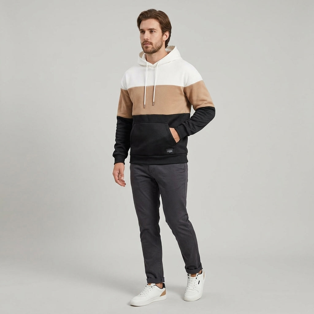 Mike | Sweat à capuche color block pour homme – Sweat décontracté à manches longues