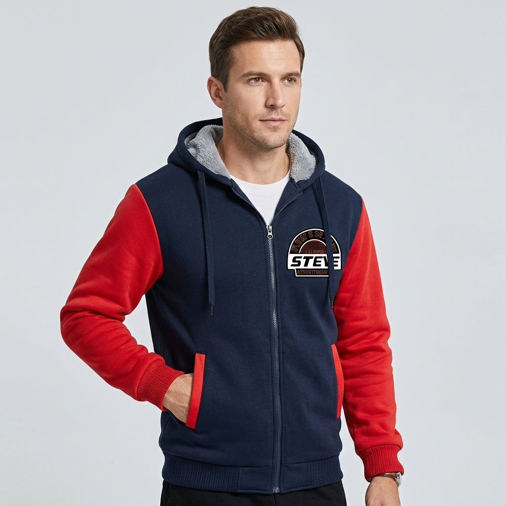 Faelan | Veste polaire à capuche pour homme – Veste décontractée épaisse à fermeture éclair