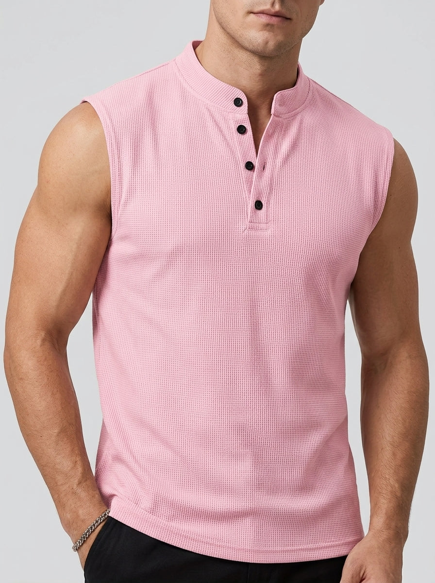 Augustin | Débardeur homme sans manches avec col – Chemise de sport légère et respirante