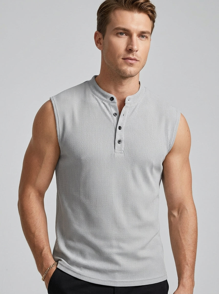 Augustin | Débardeur homme sans manches avec col – Chemise de sport légère et respirante