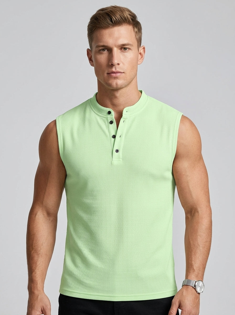 Augustin | Débardeur homme sans manches avec col – Chemise de sport légère et respirante