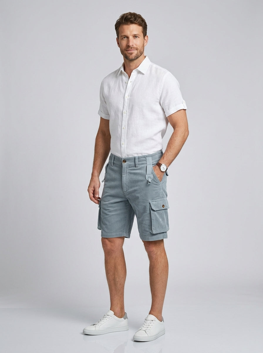 Pascal | Short cargo homme en velours côtelé – Short décontracté utilitaire avec poches
