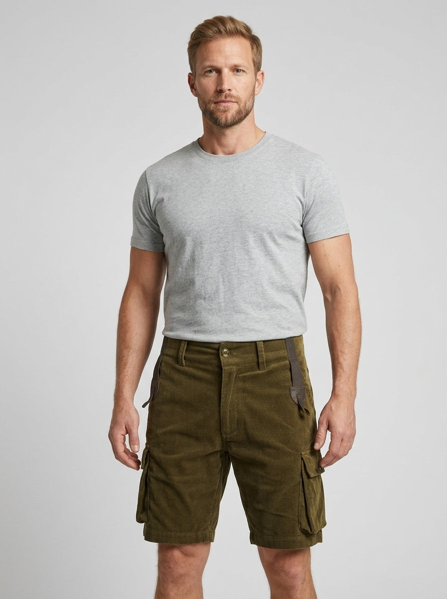 Pascal | Short cargo homme en velours côtelé – Short décontracté utilitaire avec poches