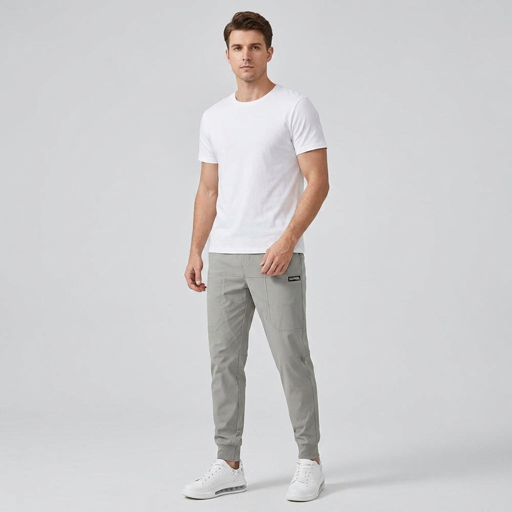 Damien | Pantalon cargo haut de gamme pour homme – Coton extensible, taille élastiquée