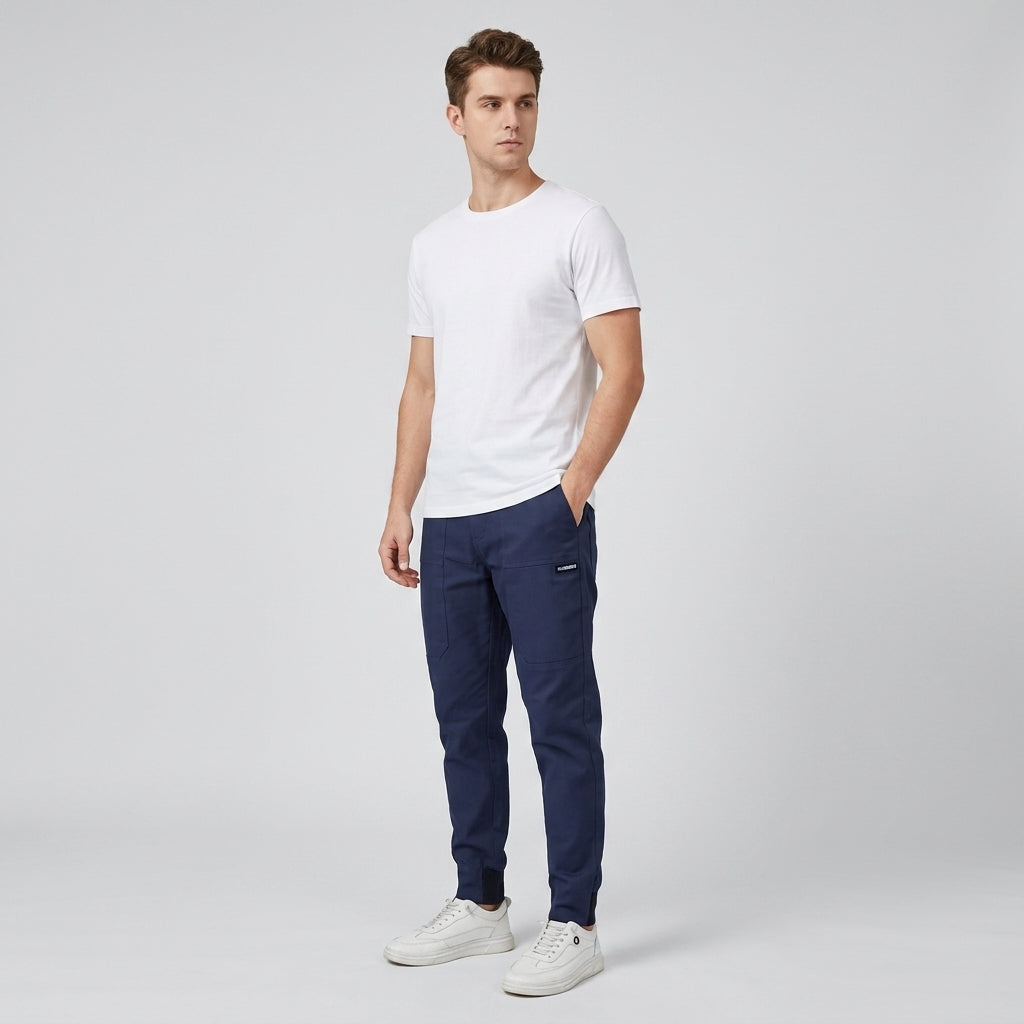 Damien | Pantalon cargo haut de gamme pour homme – Coton extensible, taille élastiquée