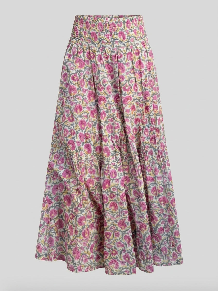 Alveria | Jupe longue fluide pour femme – Jupe longue taille haute, coupe trapèze