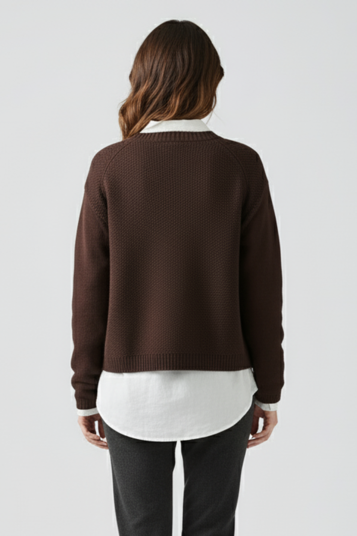 Valestria | Cardigan en Maille Texturée pour Femme – Pull Élégant à Boutons