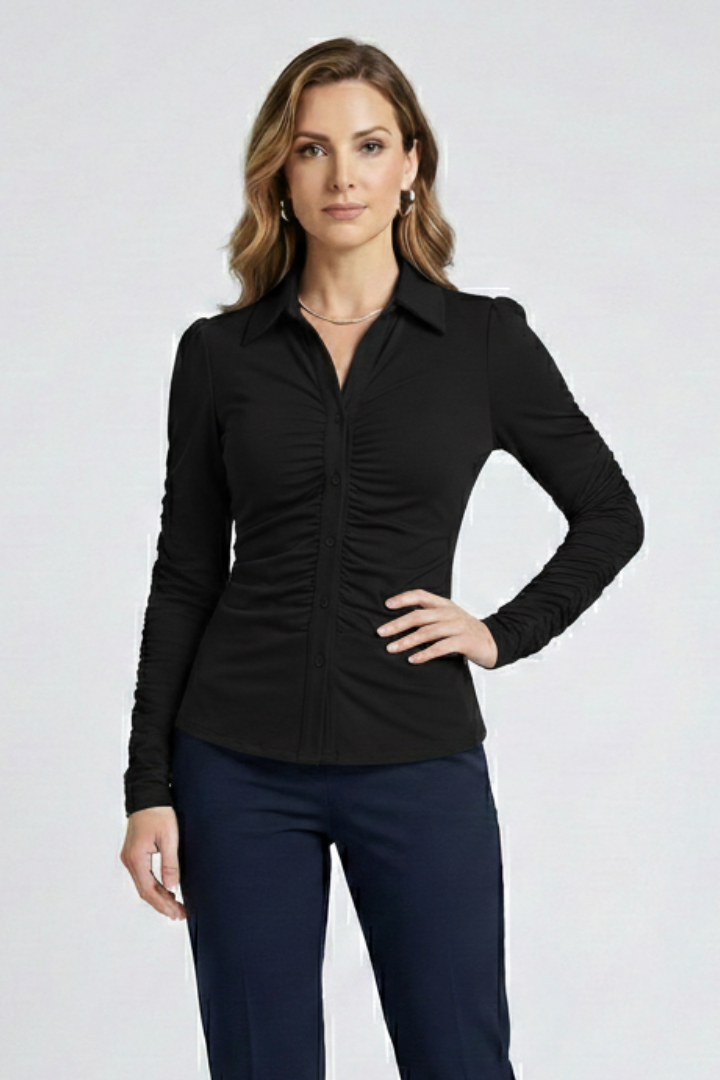Odelina | Chemisier à manches longues pour femme – Chemise à col et boutons