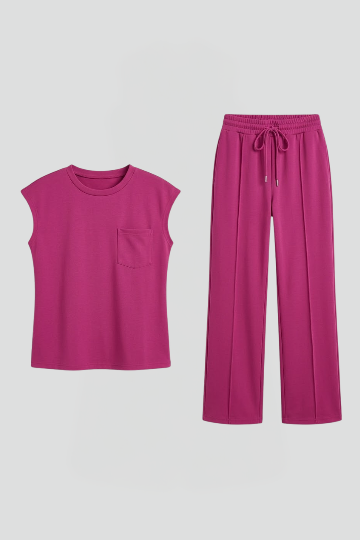 Raelynn | Ensemble d'intérieur assorti pour femme – T-shirt à manches courtes et short à taille élastiquée