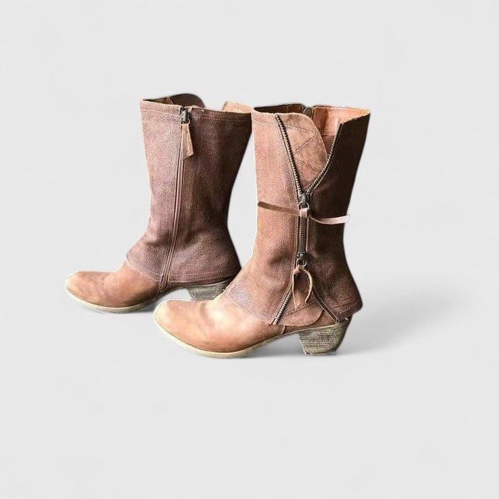 Selah | Bottes orthopédiques pour femme, montant mi-mollet, avec fermeture éclair latérale