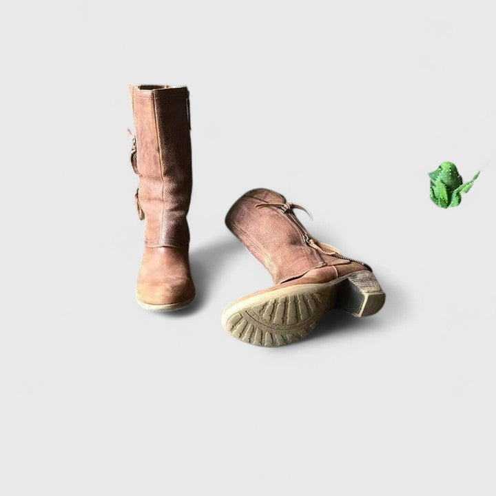 Selah | Bottes orthopédiques pour femme, montant mi-mollet, avec fermeture éclair latérale