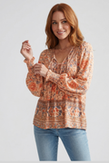 Delaney | Chemisier décontracté à fleurs pour femme - Chemise bohème légère à manches longues