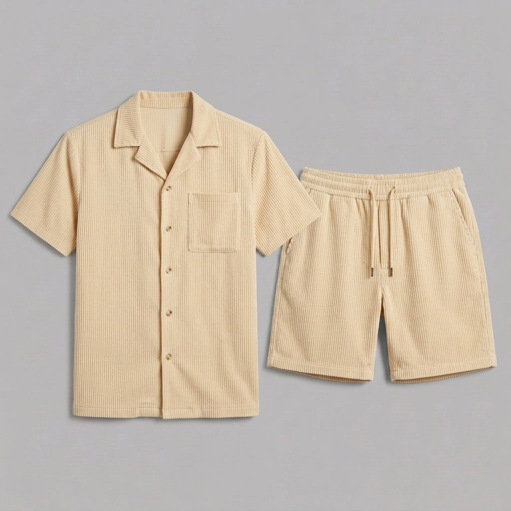 Bastien | Ensemble de vacances pour homme – Chemise à manches courtes respirante et short