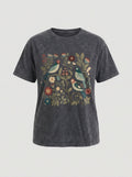Alix | T-shirt décontracté à imprimé floral pour femme - Style vintage, coupe ample