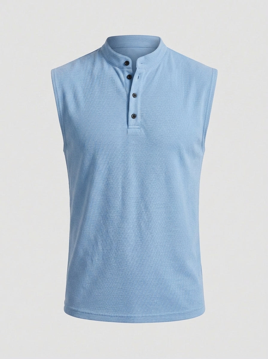 Augustin | Débardeur homme sans manches avec col – Chemise de sport légère et respirante