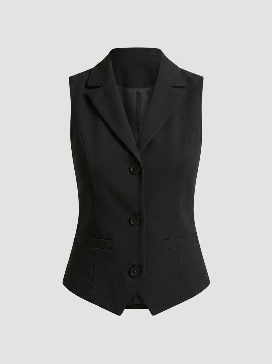 Romelia | Gilet ajusté pour femme – Gilet sans manches à revers