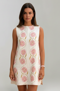 Jessamine | Mini-robe à fleurs pour femme – Robe d'été décontractée sans manches