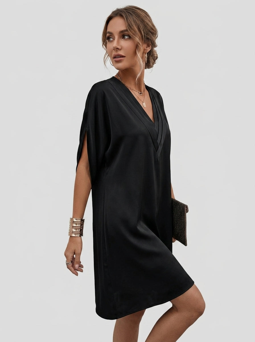 Nellie | Robe Fluide à Col en V pour Femme – Robe Élégante Coupe Ample avec Effet Amincissant au Niveau du Ventre