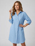 Lainey | Robe Chemise à Manches Longues pour Femme – Mini Robe Décontractée à Col Chemise