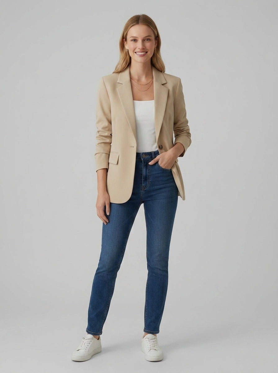 Sylverine | Veste ajustée pour femme – Blazer à revers crantés