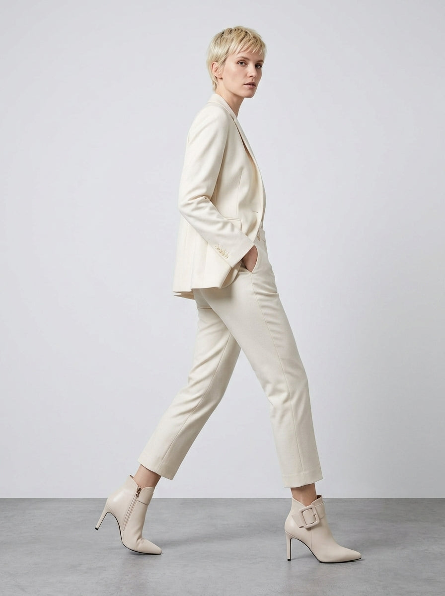 Aderyn | Bottines en cuir pour femme avec boucle et fermeture éclair latérale