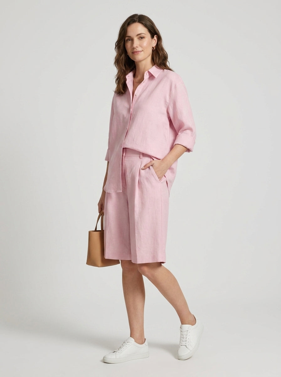 Keturah | Ensemble deux pièces pour femme comprenant une chemise boutonnée et un short à jambes larges
