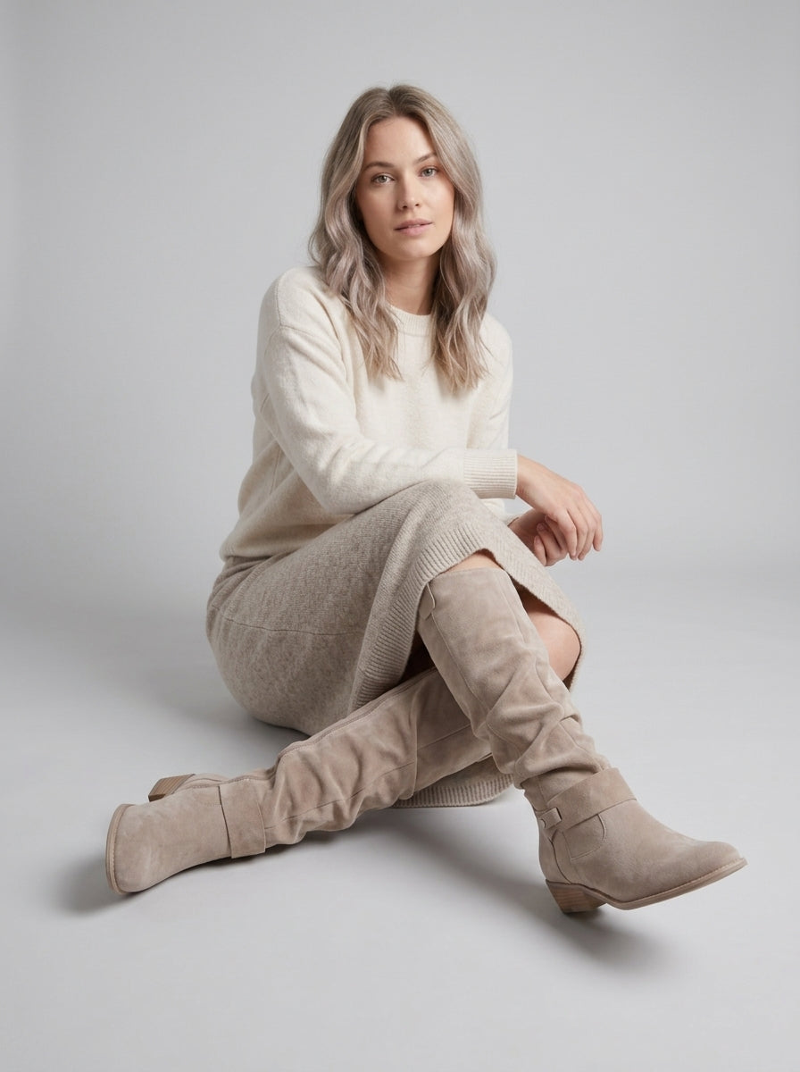 Vespera | Bottes hautes pour femme, bottes orthopédiques confortables avec fermeture éclair latérale