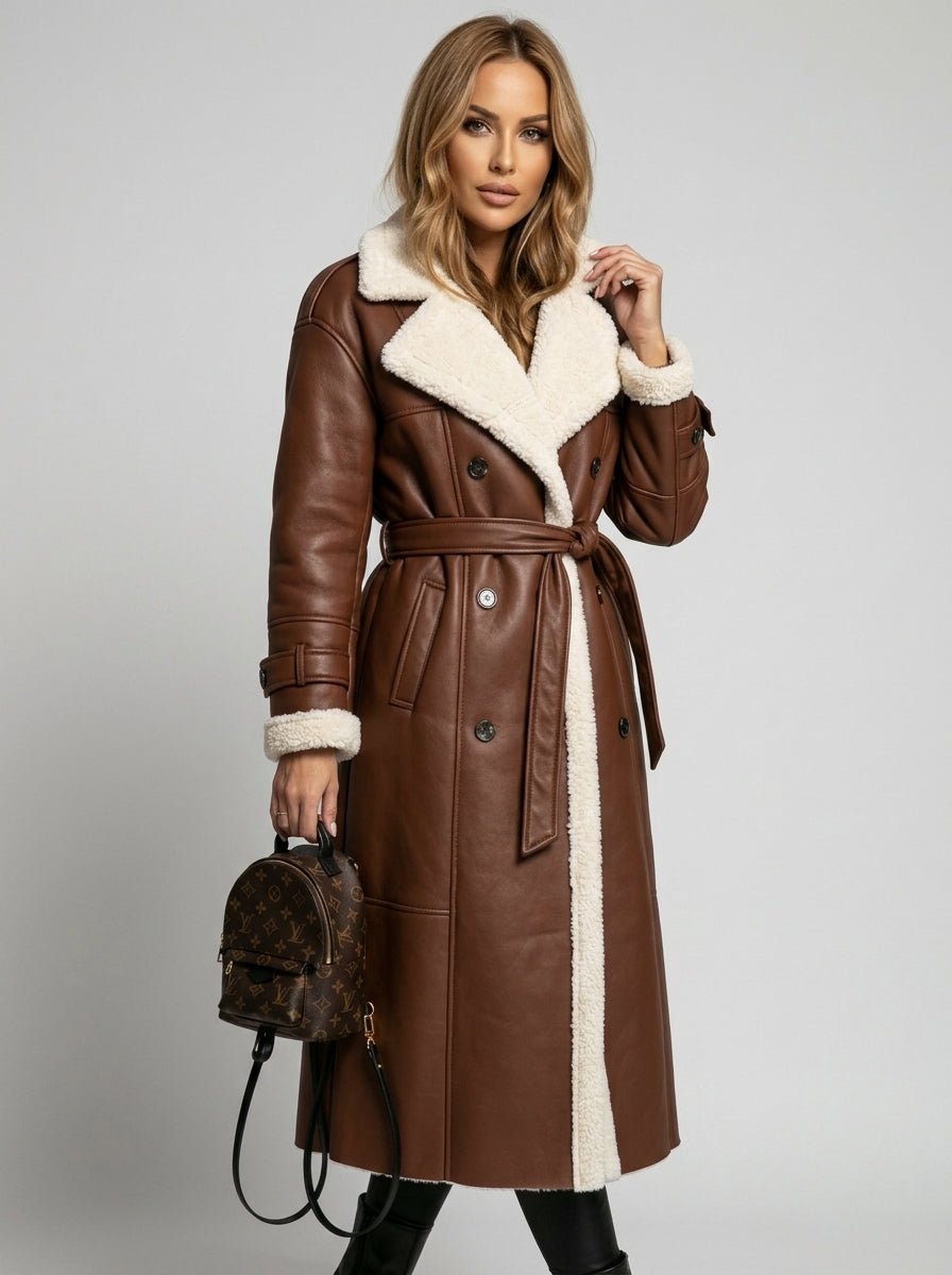 Cassia | Manteau long pour femmes – Col à revers, détails raffinés