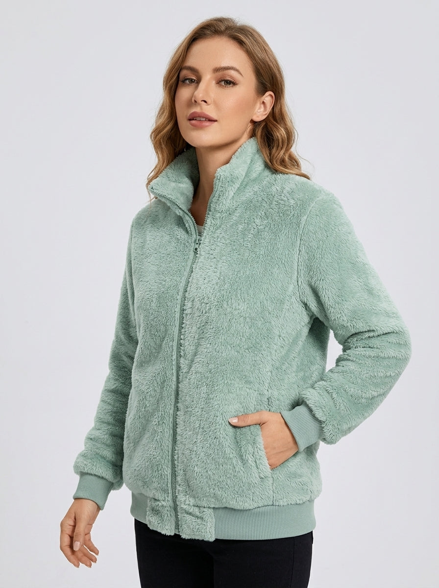 Avalora | Veste polaire pour femmes – Col montant, fermeture zippée intégrale