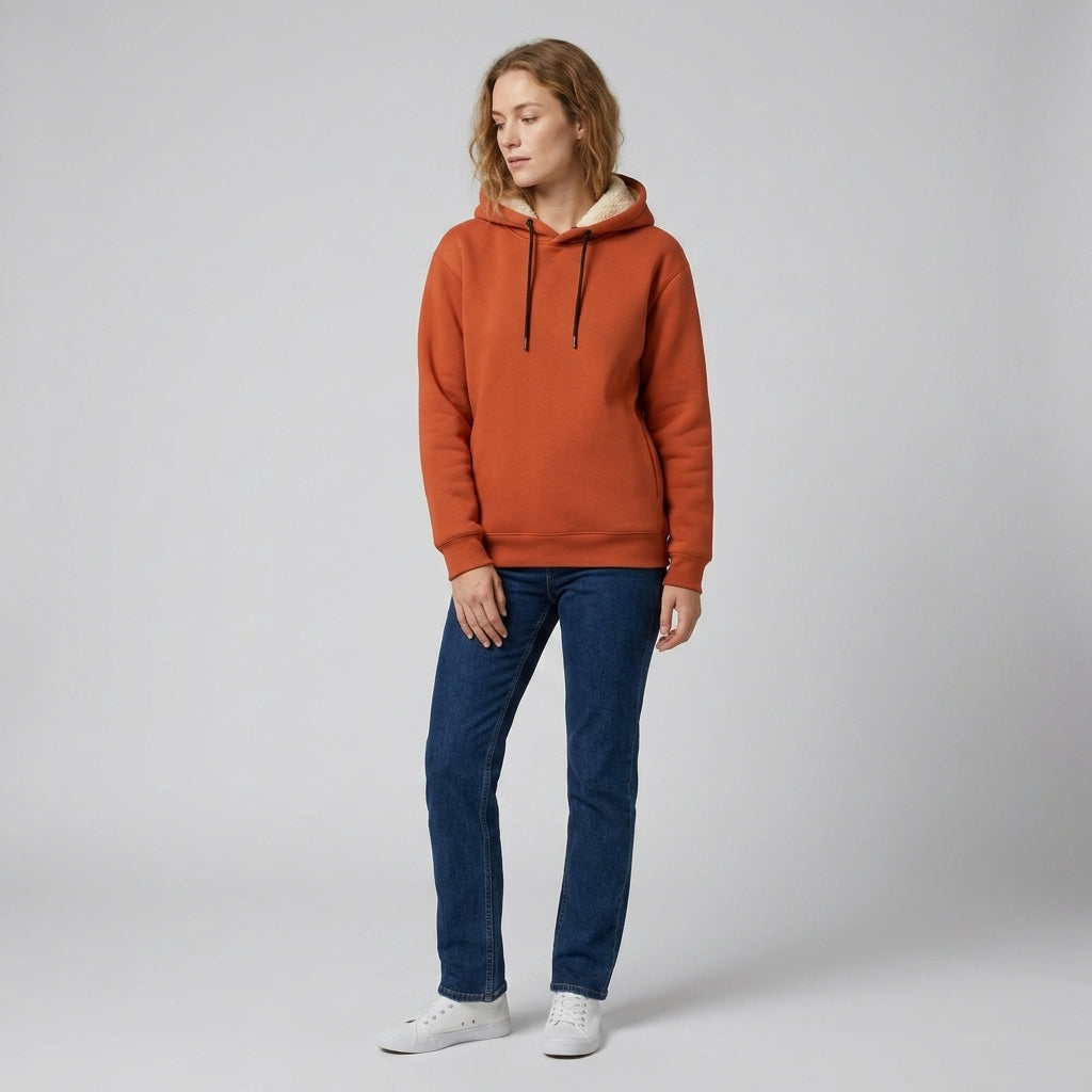Jovella | Sweat à capuche doublé en sherpa pour femme – Pull à capuche avec cordon de serrage