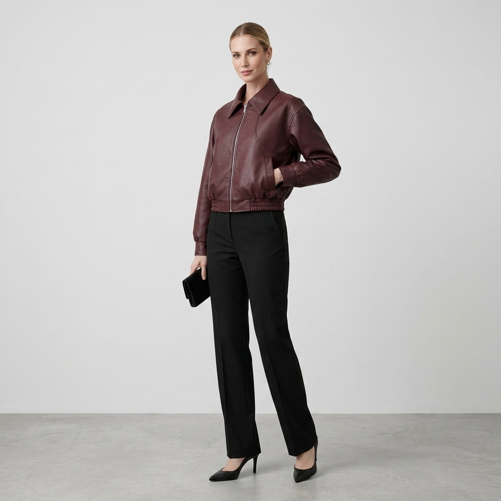 Zephyria | Veste bomber pour femme – Fermeture zippée, col classique et manches longues