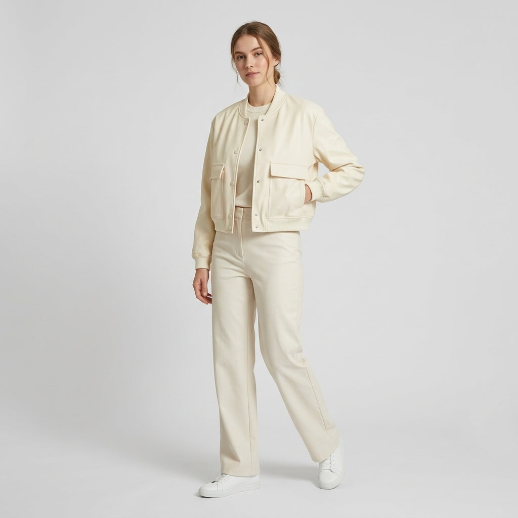 Sylvaria | Veste décontractée pour femme – Fermeture boutonnée, bas élastiqué