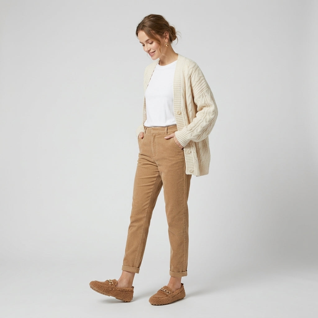 Nereline | Mocassins en cuir pour femmes – Chaussures à enfiler doublées en polaire