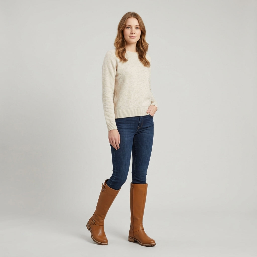 Ghislaine | Bottes pour femme jusqu’aux genoux – Détail à boucle, bout rond