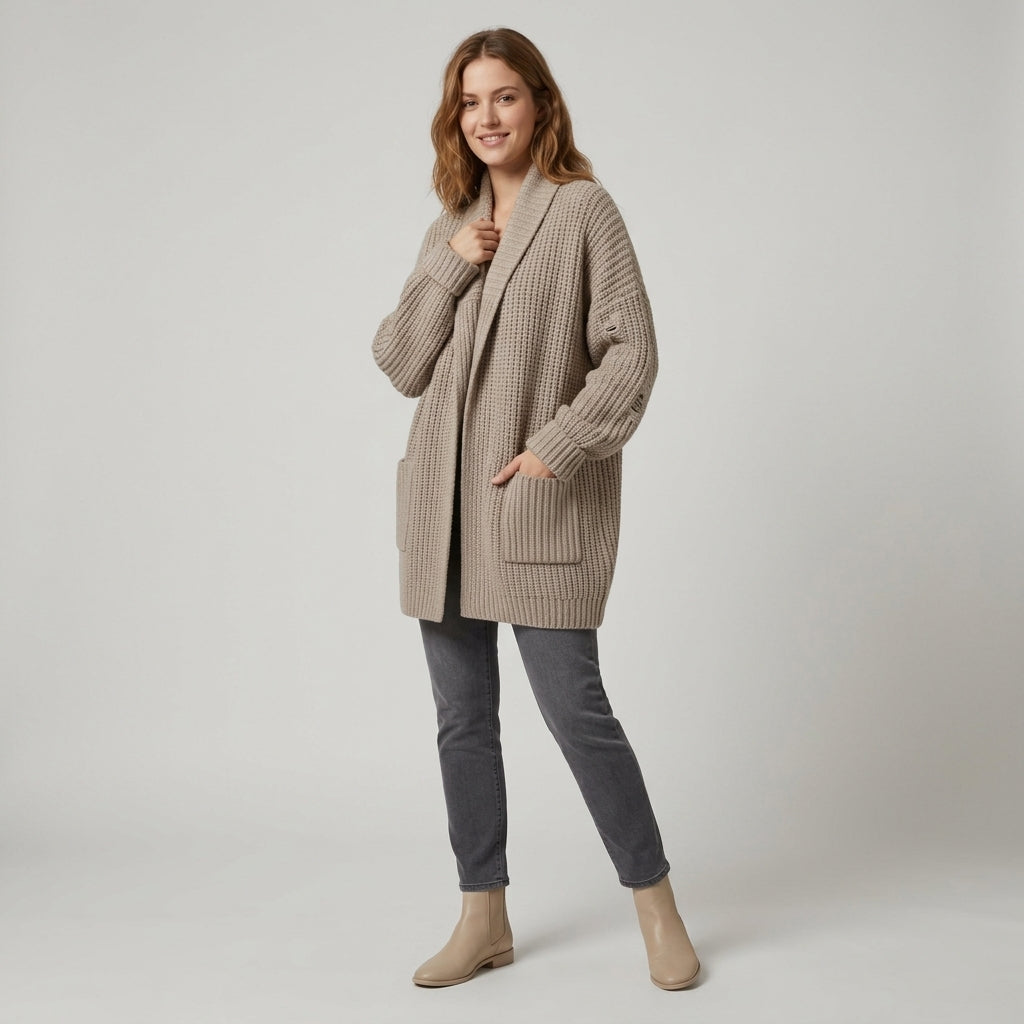 Eiravelle | Cardigan côtelé pour femme – Col en V