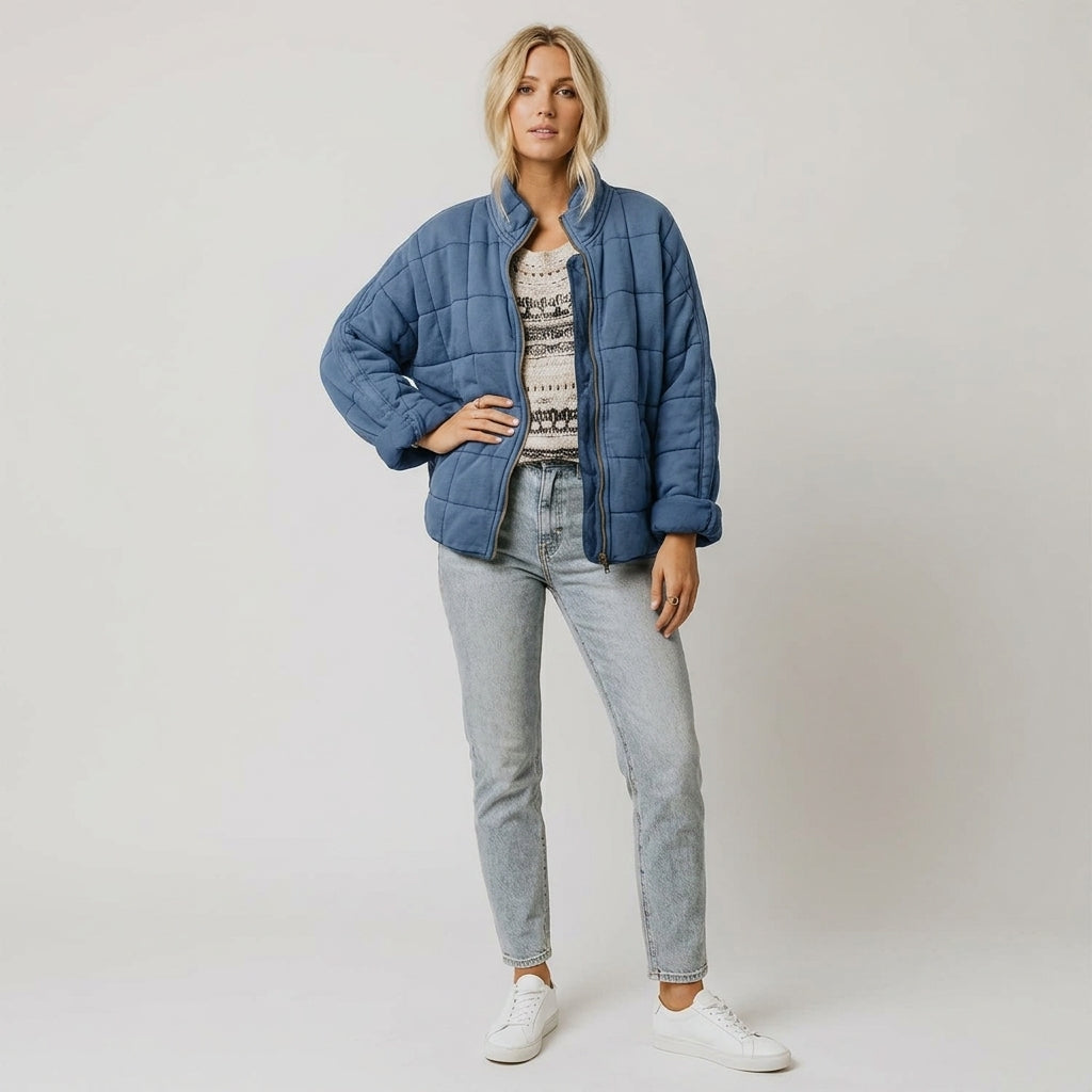 Zeraline | Blouson aviateur oversize pour femme – Tissu léger, doublure douce