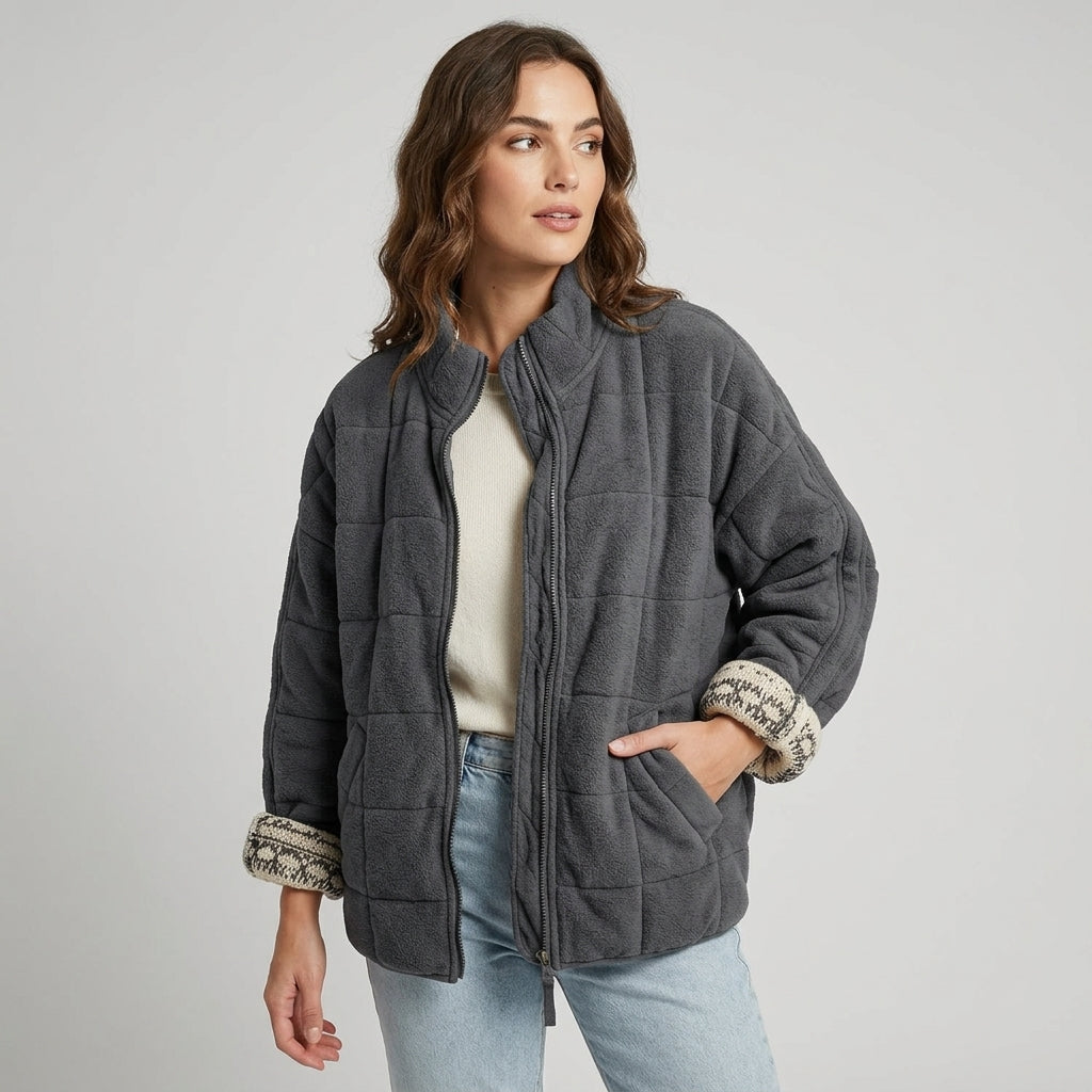 Zeraline | Blouson aviateur oversize pour femme – Tissu léger, doublure douce