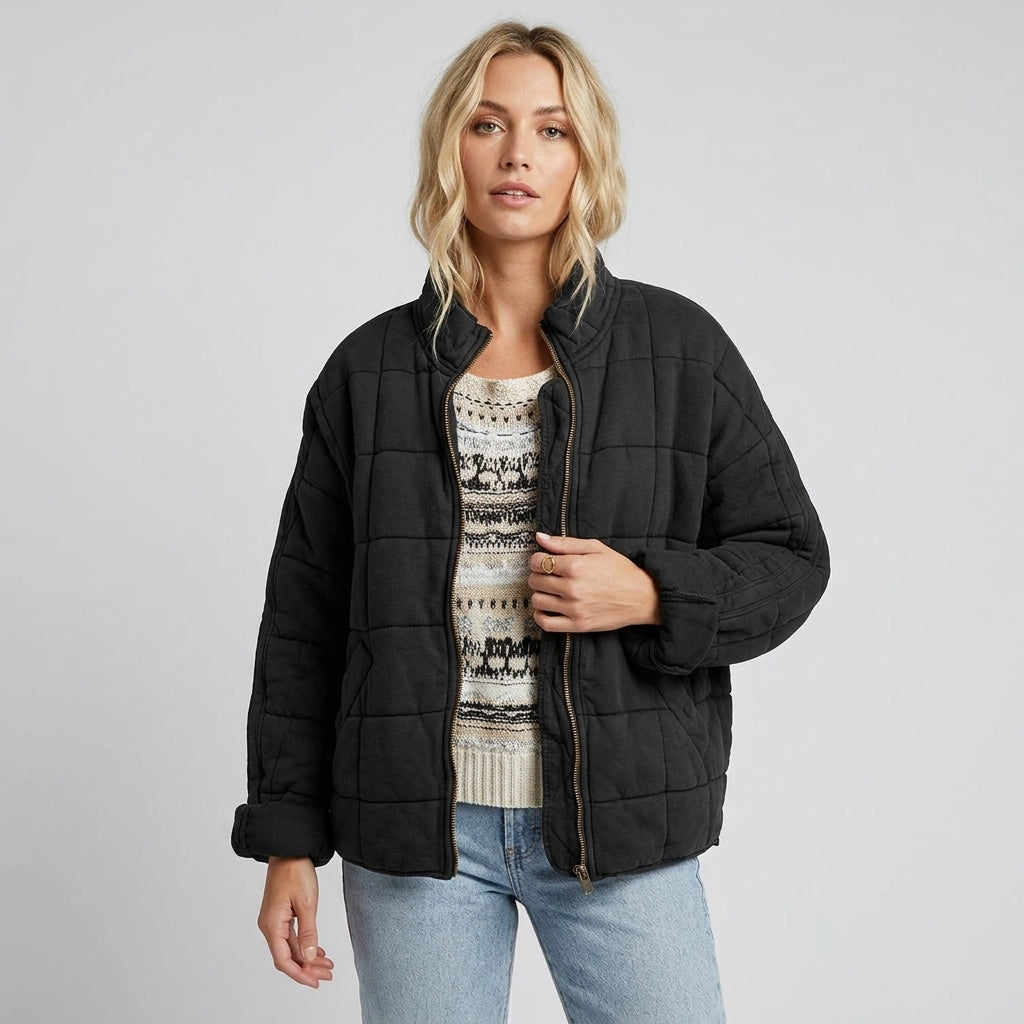 Zeraline | Blouson aviateur oversize pour femme – Tissu léger, doublure douce