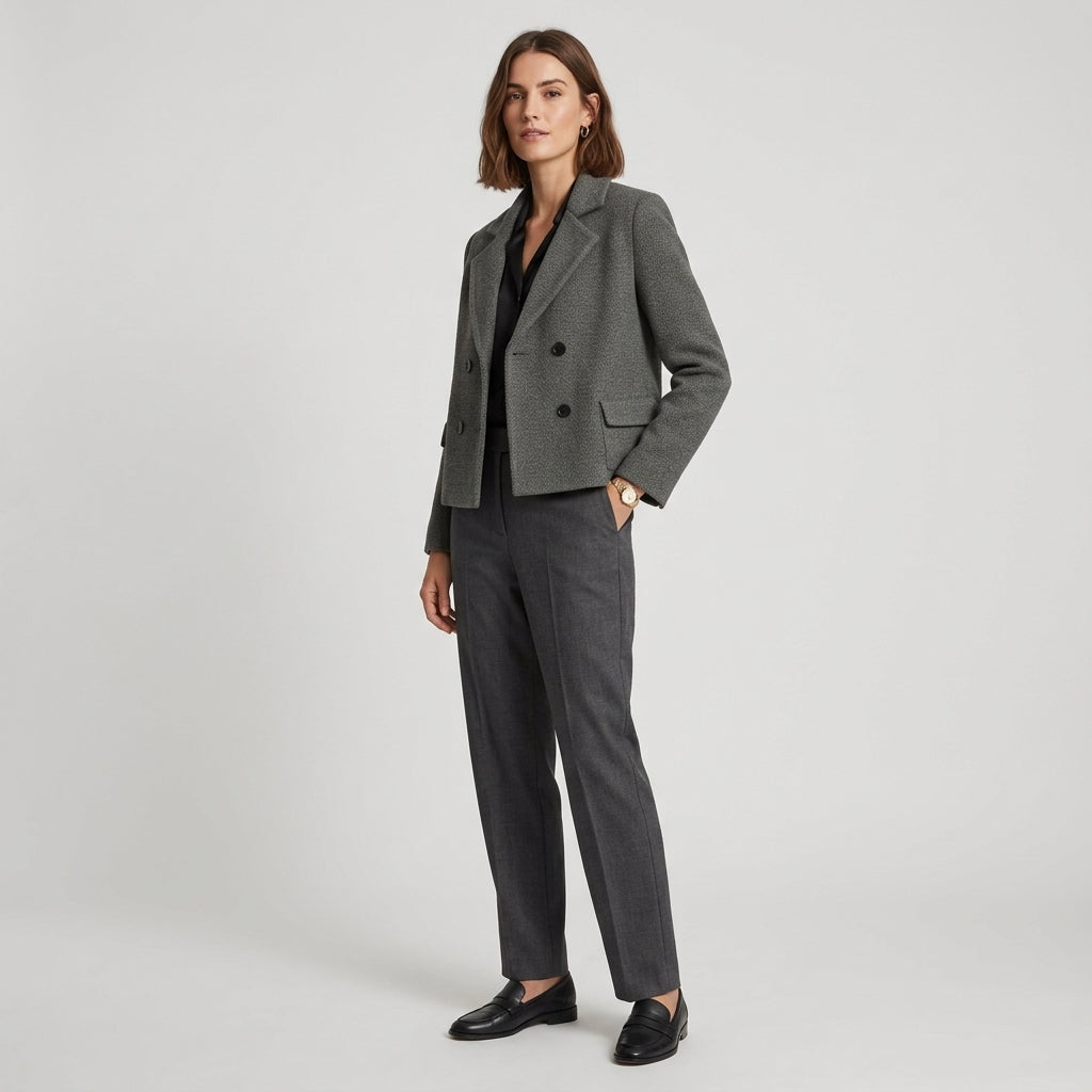 Zuleyra | Cardigan en maille texturée pour femme – Col à revers