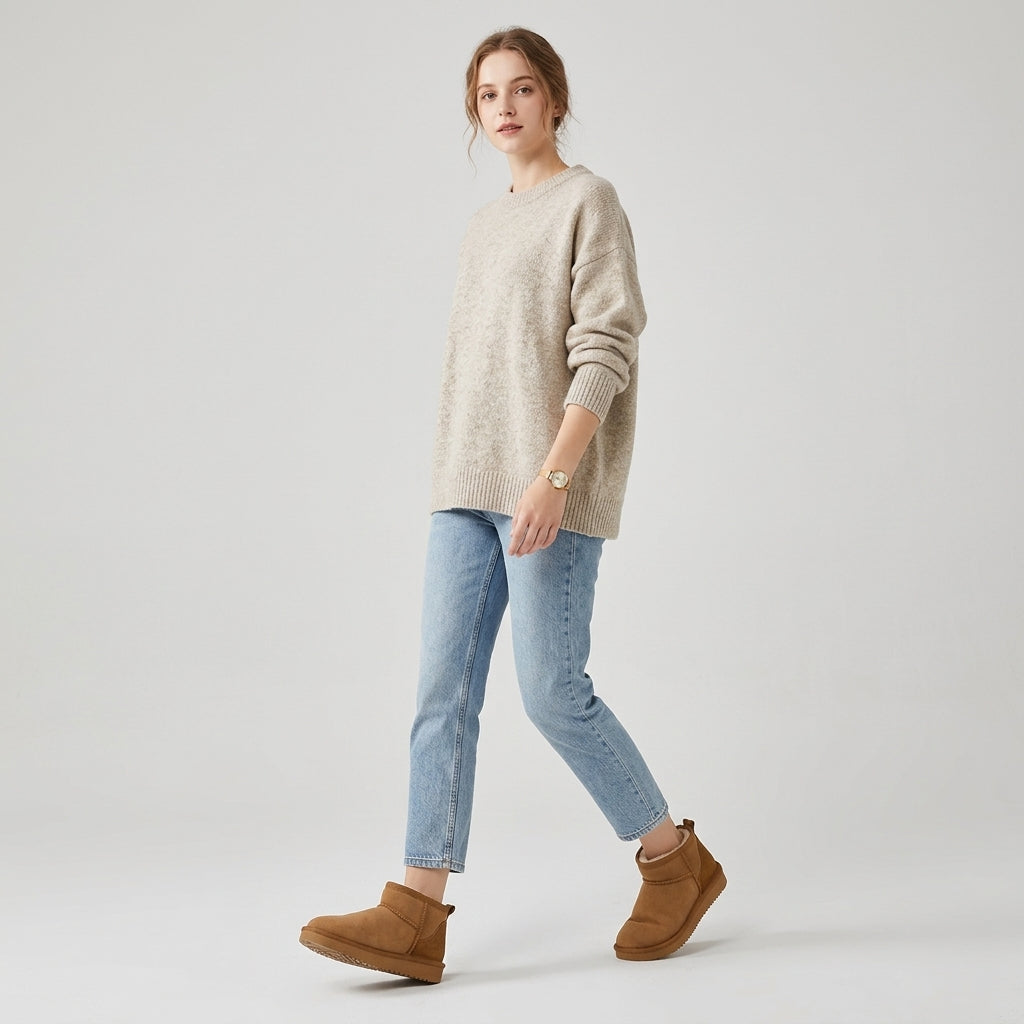 Avelith | Bottines chaudes pour femme – Bottines décontractées à doublure douce