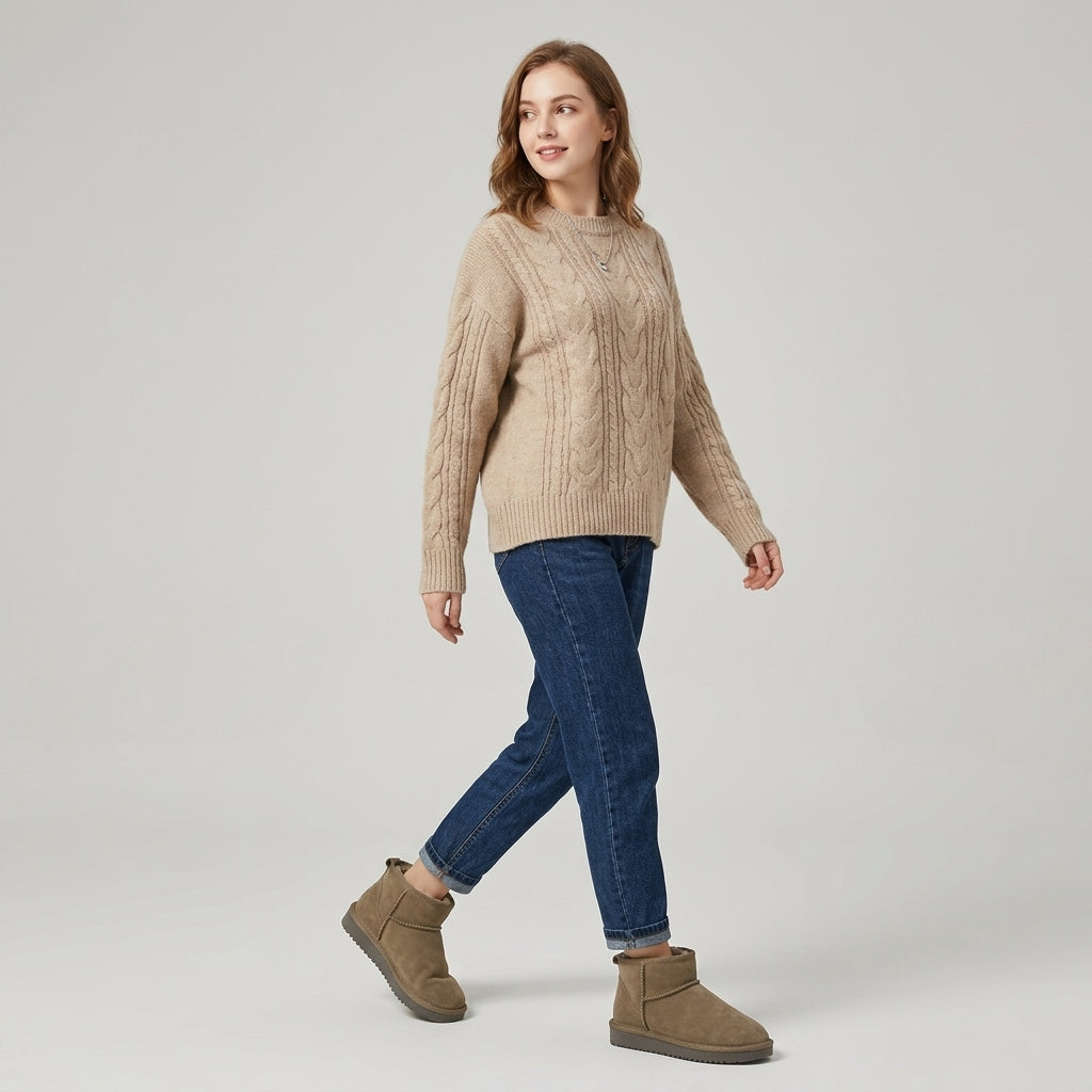 Avelith | Bottines chaudes pour femme – Bottines décontractées à doublure douce