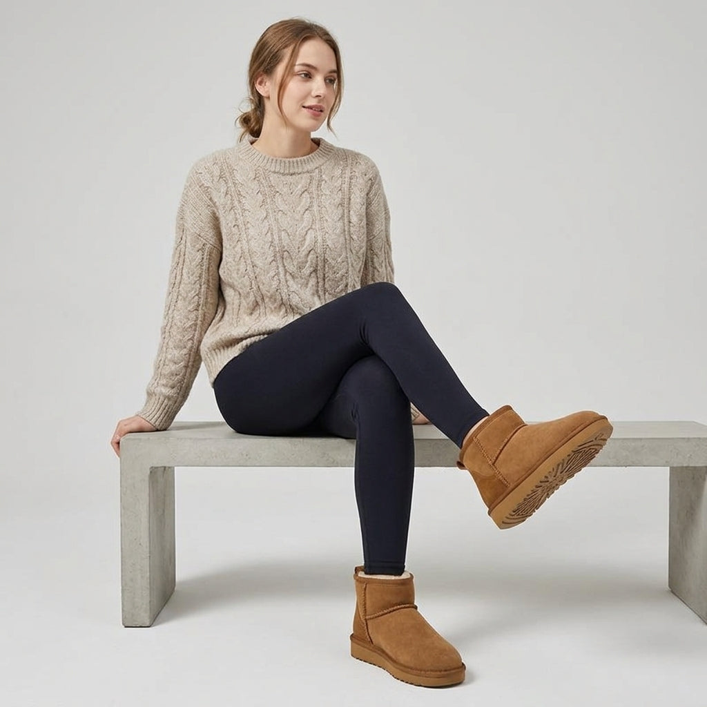 Avelith | Bottines chaudes pour femme – Bottines décontractées à doublure douce