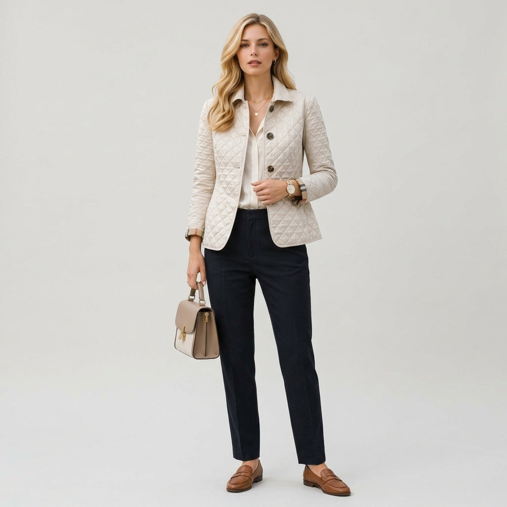 Elarith | Veste matelassée de mi-saison pour femme – Manteau élégant à col