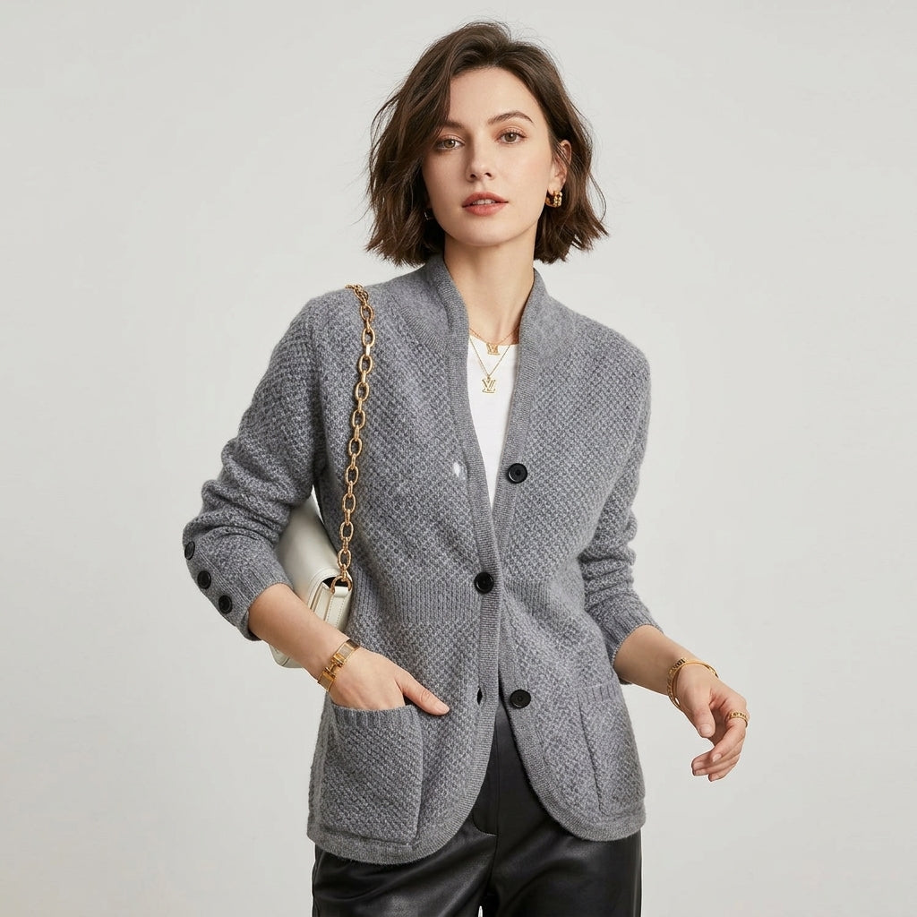 Evelora | Cardigan de luxe en cachemire pour femme – Fermeture à boutons