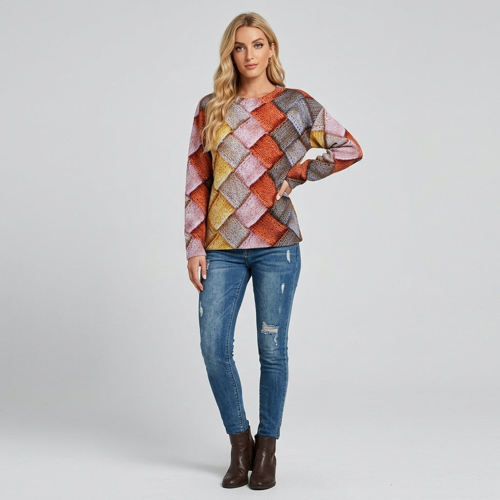 Lyselle | Pull pour femme au motif original – Design ludique