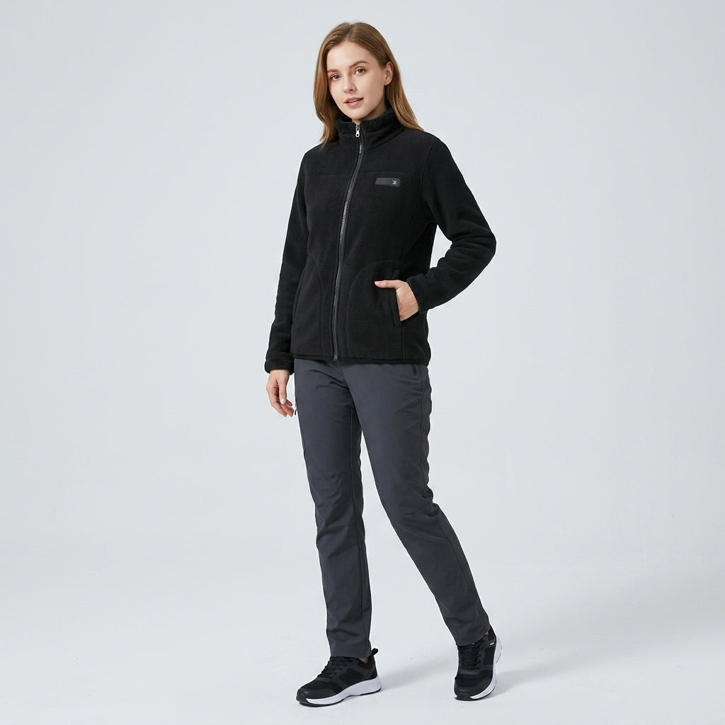 Olanora | Veste réversible pour femme – Vêtement d'extérieur épais à poils longs et imprimé
