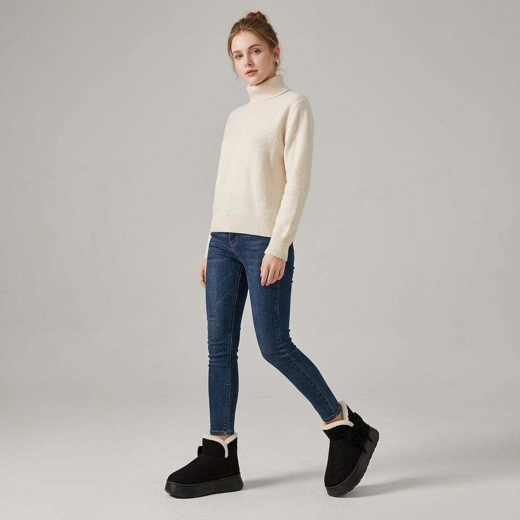 Elowira | Bottes d'hiver unisexes doublées de peluche – Bottes d'intérieur chaudes