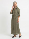 Briar | Robe-chemise longue pour femme – Robe à col boutonné et manches longues