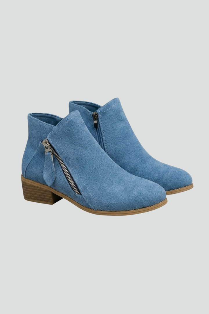 Arelia | Bottines pour femmes – Fermeture zippée sur le côté, bout rond